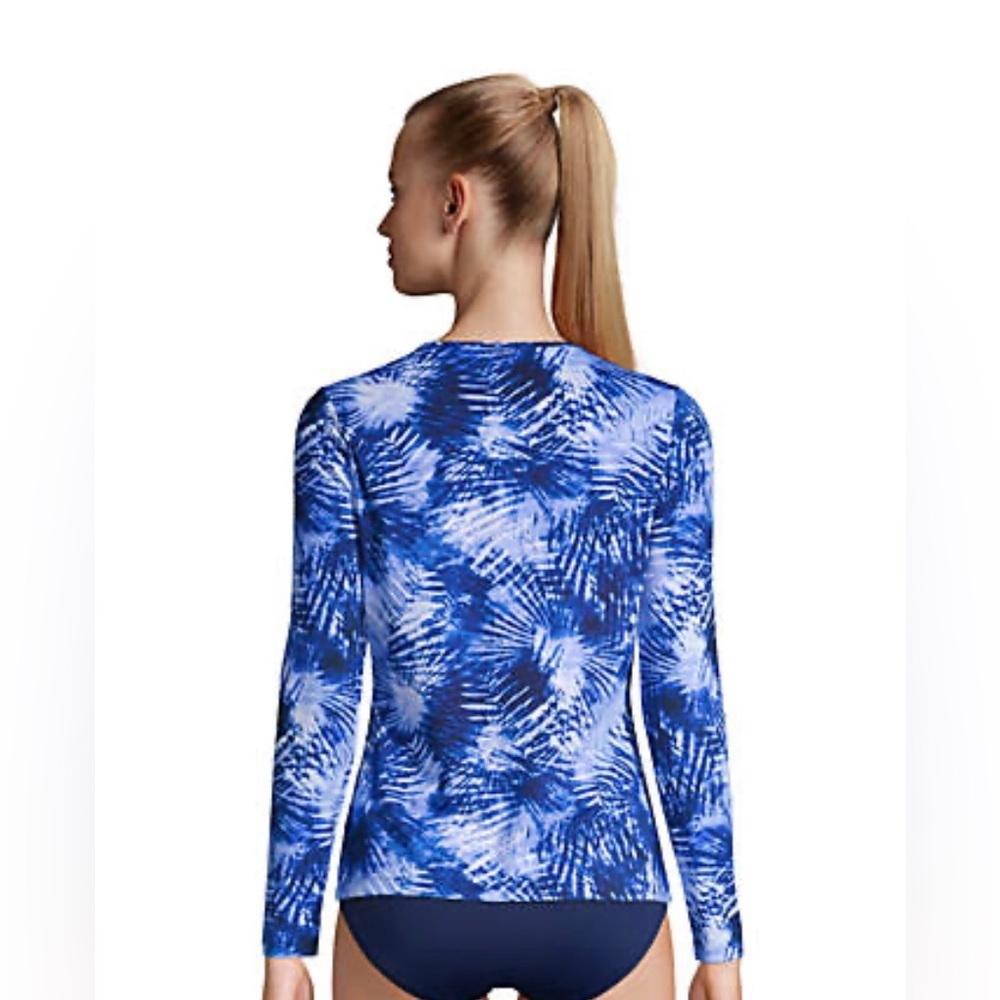 Women's Crew Neck Long Sleeve UPF 50 Sun Protection Modest Swim Tee-NWT - Picture 2 of 5